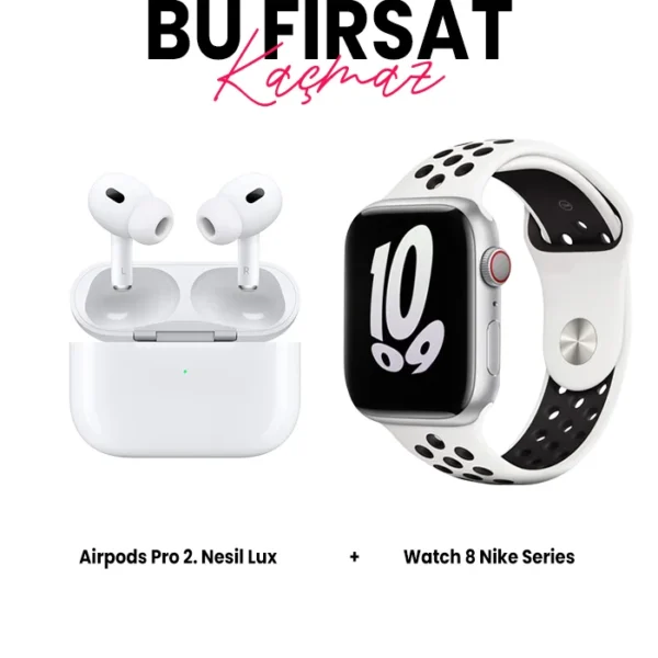 Watch 8 Nike Serisi Akıllı Saat ve Airpods Pro 2 Lux Bluetooth Kulaklık