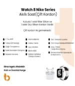 Watch 8 Nike Serisi Akıllı Saat ve Airpods Pro 2 Lux Bluetooth Kulaklık