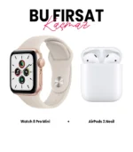 Watch 8 Pro Mini Akıllı Saat ve Airpods 2. Nesil Bluetooth Kulaklık