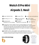 Watch 7 Dt Premium Akıllı Saat ve Airpods 3. Nesil Bluetooth Kulaklık