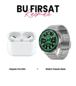 Watch Clasic Mate Akıllı Saat ve Airpods Pro ANC Bluetooth Kulaklık