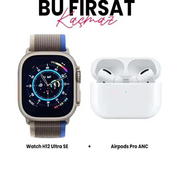 Watch H12 Ultra Se Akıllı Saat ve Airpods Pro ANC Bluetooth Kulaklık