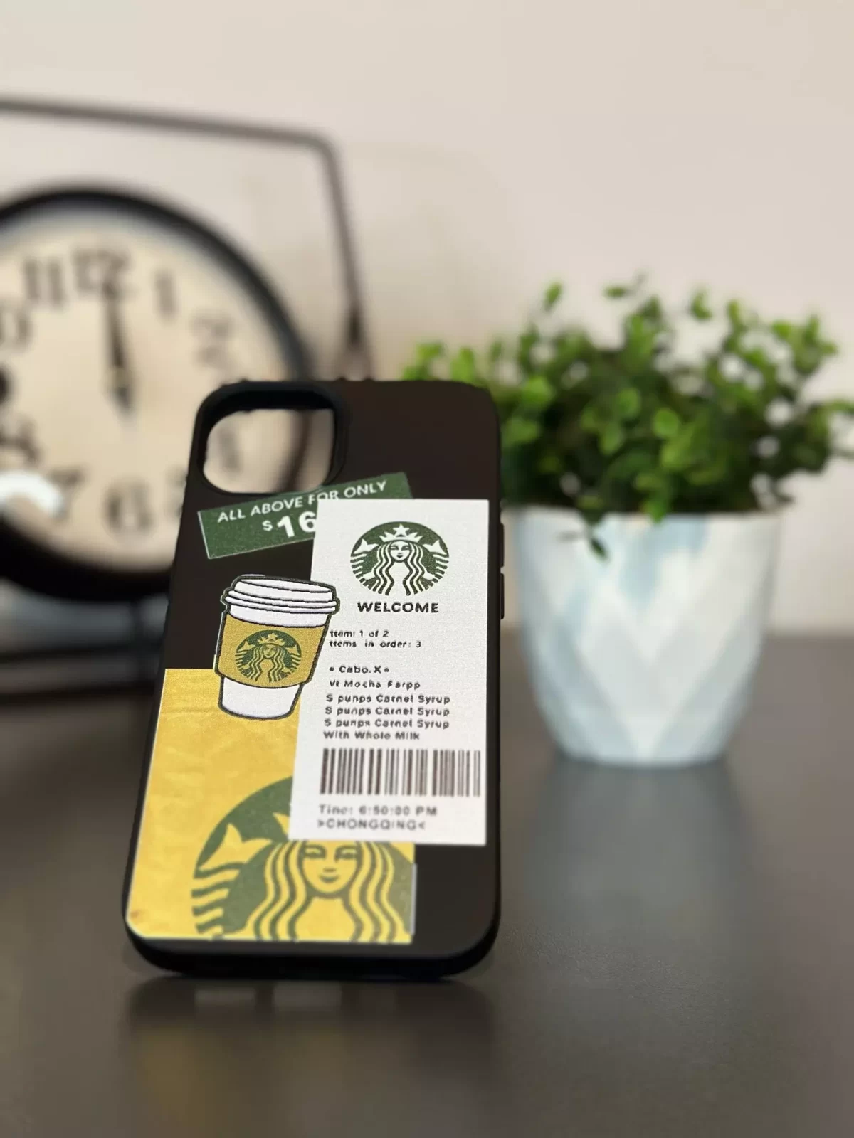 Iphone Starbucks Sert Slikon Telefon Kılıfı