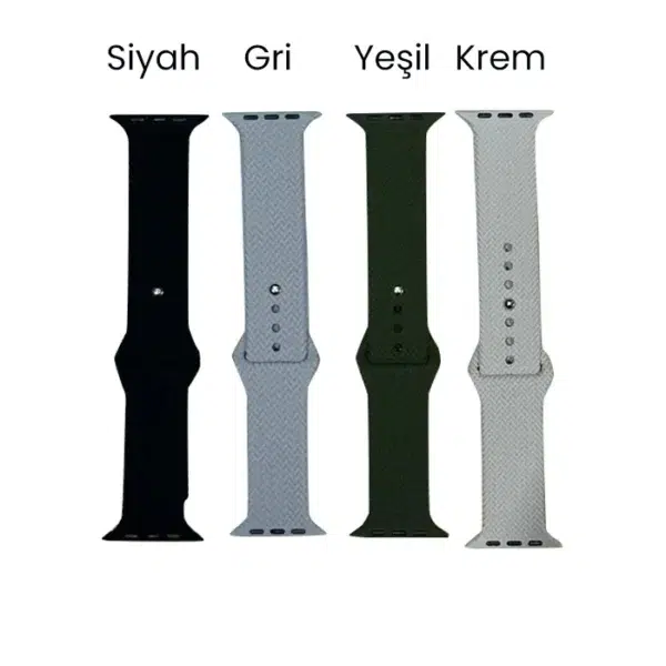 Watch 42-49mm Uyumlu Tırtıklı Slikon Kordon