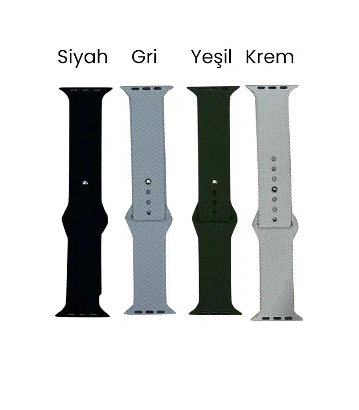 Watch 42-49mm Uyumlu Tırtıklı Slikon Kordon