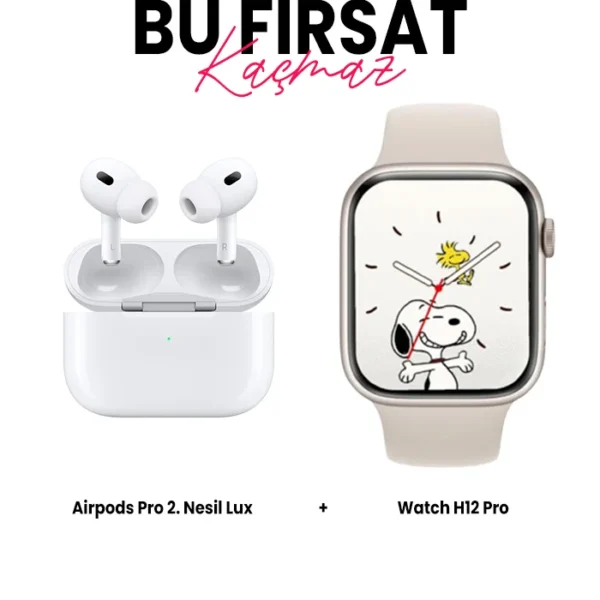 Watch H12Pro Akıllı Saat ve Airpods Pro 2 Lux Bluetooth Kulaklık