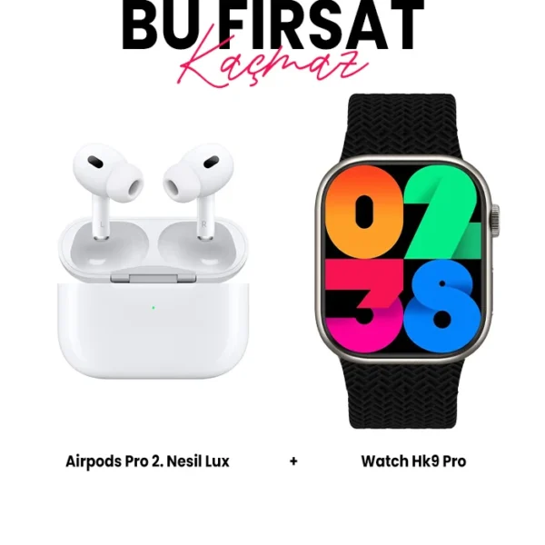 Watch Hk9 Pro Akıllı Saat ve Airpods Pro 2 Lux Bluetooth Kulaklık