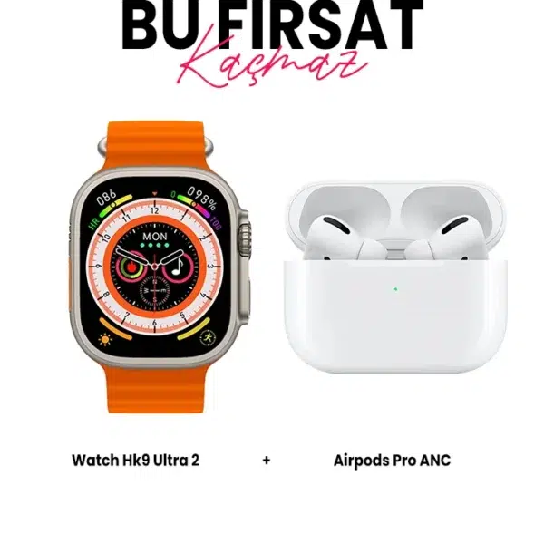 Watch Hk9 Ultra2 Akıllı Saat ve Airpods Pro ANC Bluetooth Kulaklık