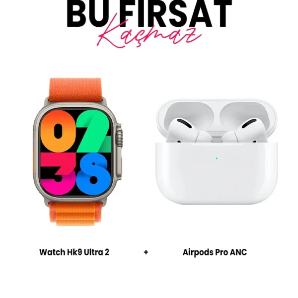 Watch Hk9 Ultra2 Akıllı Saat ve Airpods Pro ANC Bluetooth Kulaklık